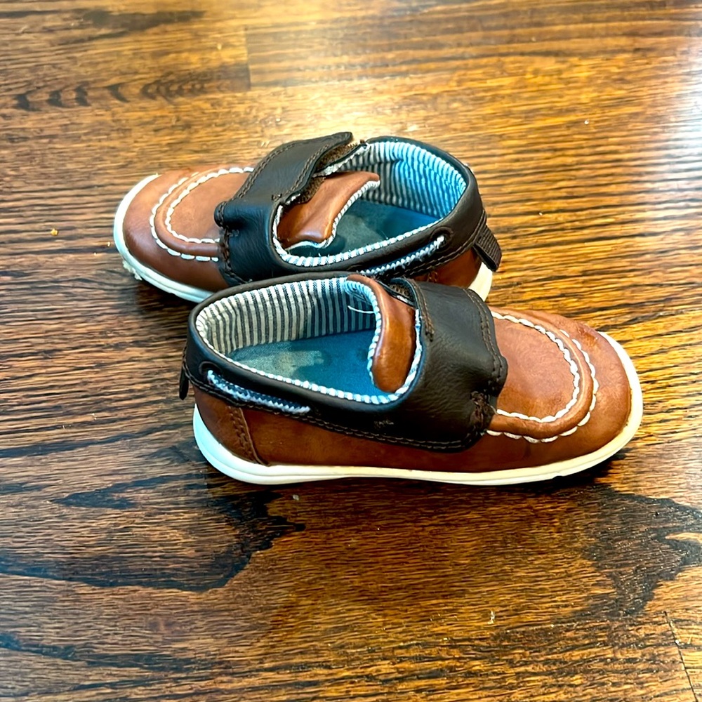 Carter's Brown and White Baby Walker Shoes with Velcro Strap - Picture 3 of 5